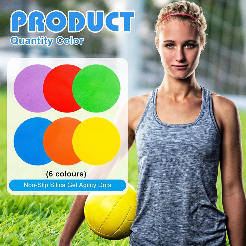 WildTracks 9 inch Spot Markers Flat Field Cones,Non Slip Spot Floor Dots for Soccer Basketball Baseball Sports Speed Agility Training - Image 3